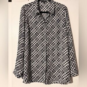 Express Monochrome Checkered Blouse